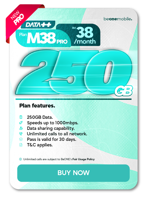 Yearly 38 Plan – 365 Days RM38/year